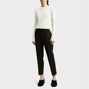 JIL SANDER Straight Leg Ankle Crop Pants Trousers Black EU 36 US 6 Org $795